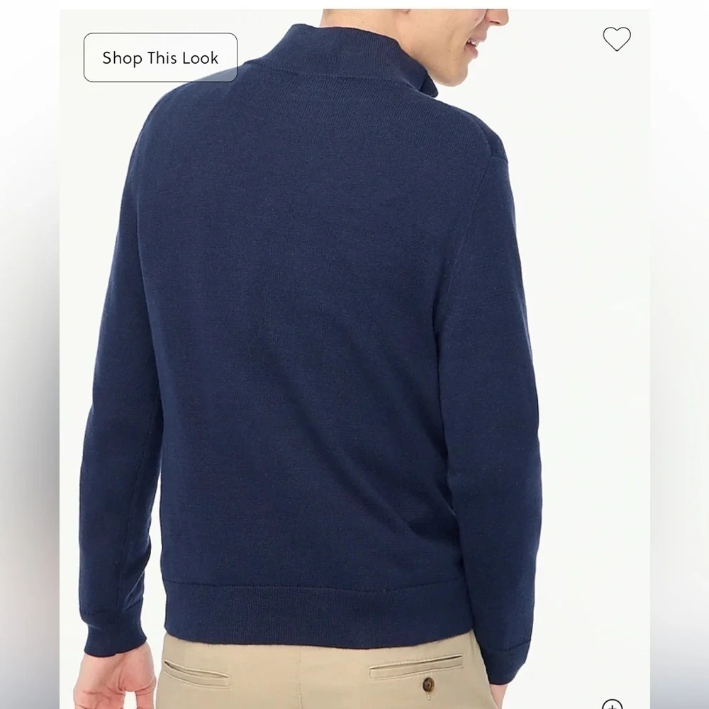 J crew Cotton half-zip sweater